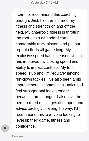 Screen of a message from player 